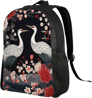 Travel Laptop Backpack Lightweight Computer Bag Flying Birds Crane Heron Casual Daypack Nurse Bag Business Work Bag
