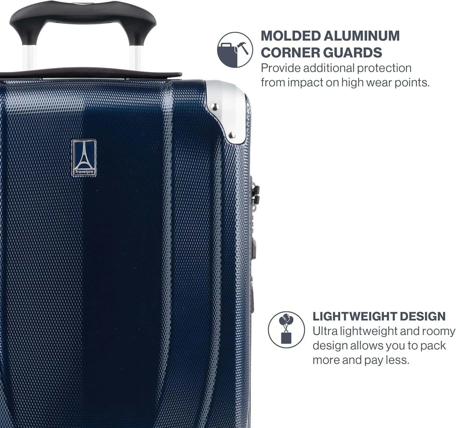 Travelpro Pathways 3 Hardside Expandable Luggage, 8 Spinner Wheels, Lightweight Hard Shell Suitcase, Carry On 21 Inch, Royal Blue