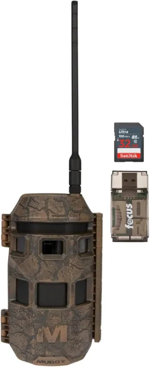 Trifecta 180 Cellular Trail Camera 36MP 1080p (Brown) Bundle with 32 GB Memory Card and Card Reader (3 Items)