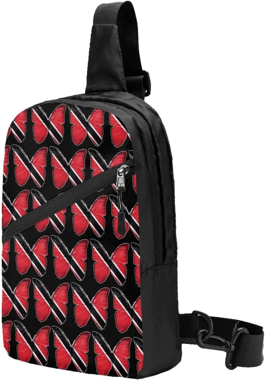 Trinidad Tobago Butterfly Flag Crossbody Bag Portable Sling Bags Foldable Chest Daypack Reusable Sports Shoulder Backpack Diagonally Casual Rucksack Travel Bag