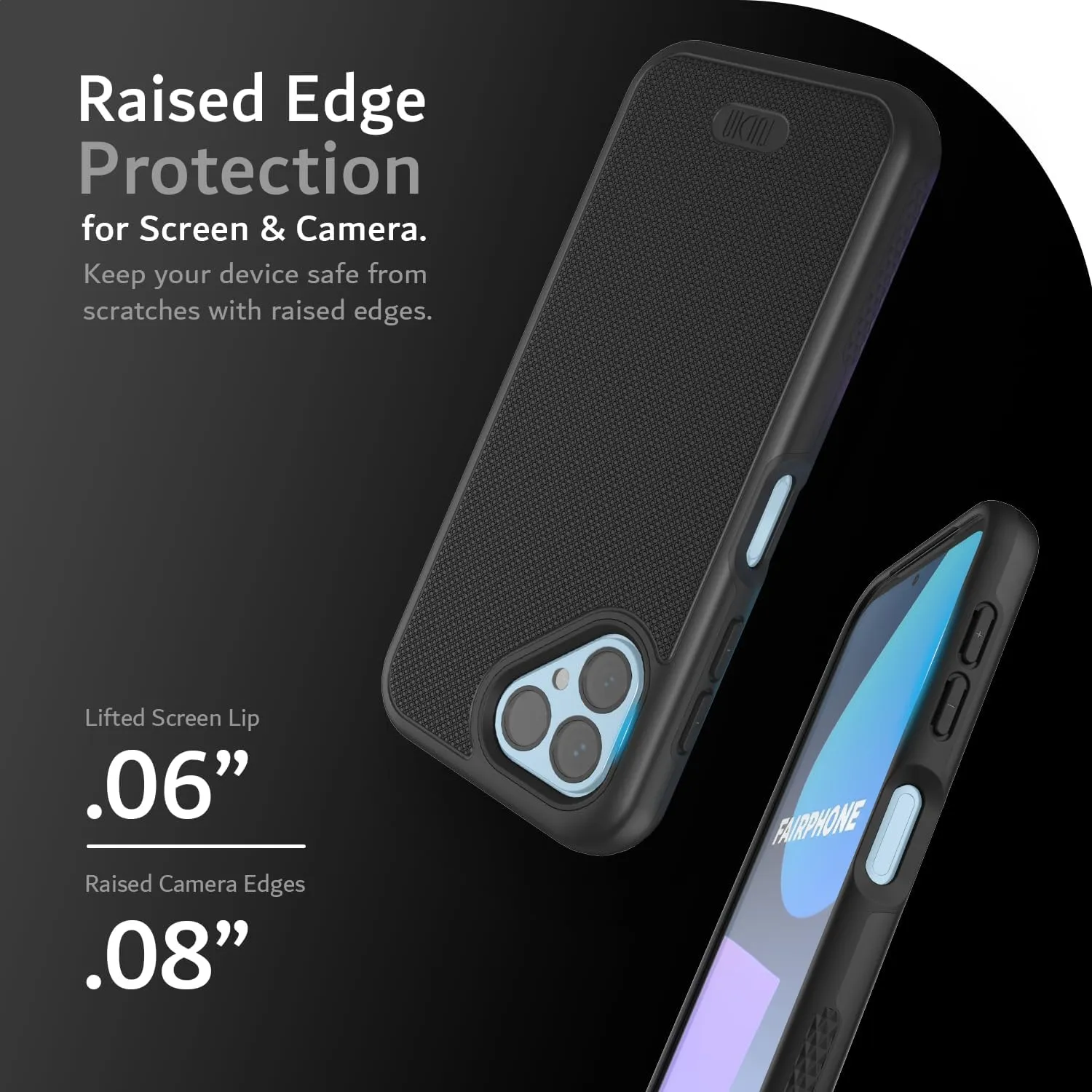 TUDIA DualShield Grip Designed for Fairphone 5 Case (2023), [MergeGrip] Military Grade Dual Layer Shockproof Slim Tough Heavy Duty Protective Phone Case Cover (Matte Black)