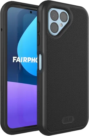 TUDIA DualShield Grip Designed for Fairphone 5 Case (2023), [MergeGrip] Military Grade Dual Layer Shockproof Slim Tough Heavy Duty Protective Phone Case Cover (Matte Black)