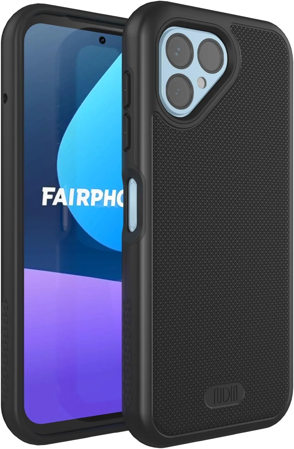 TUDIA DualShield Grip Designed for Fairphone 5 Case (2023), [MergeGrip] Military Grade Dual Layer Shockproof Slim Tough Heavy Duty Protective Phone Case Cover (Matte Black)