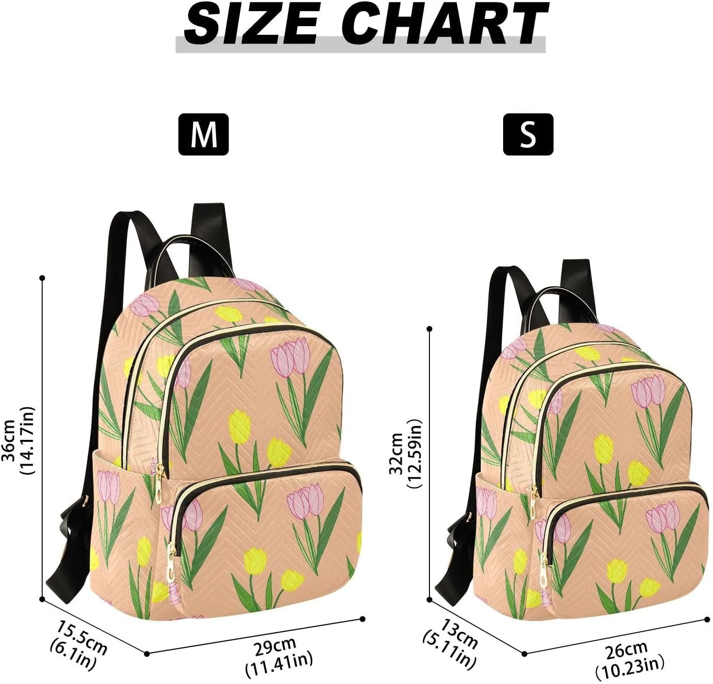 Tulips Flowers Yellow Backpack Purse for Women Ladies Shoulder Bags with Anti-theft Back for Ladies Travel S