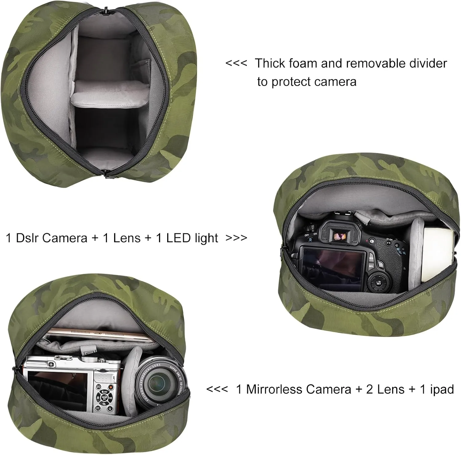 TULLIO Camera Bag Small Crossboy Purse Printing Camera Sling Chest Bag for DSLR SLR Mirrorless Camera Waterproof for Photographer Compatible with Nikon Sony