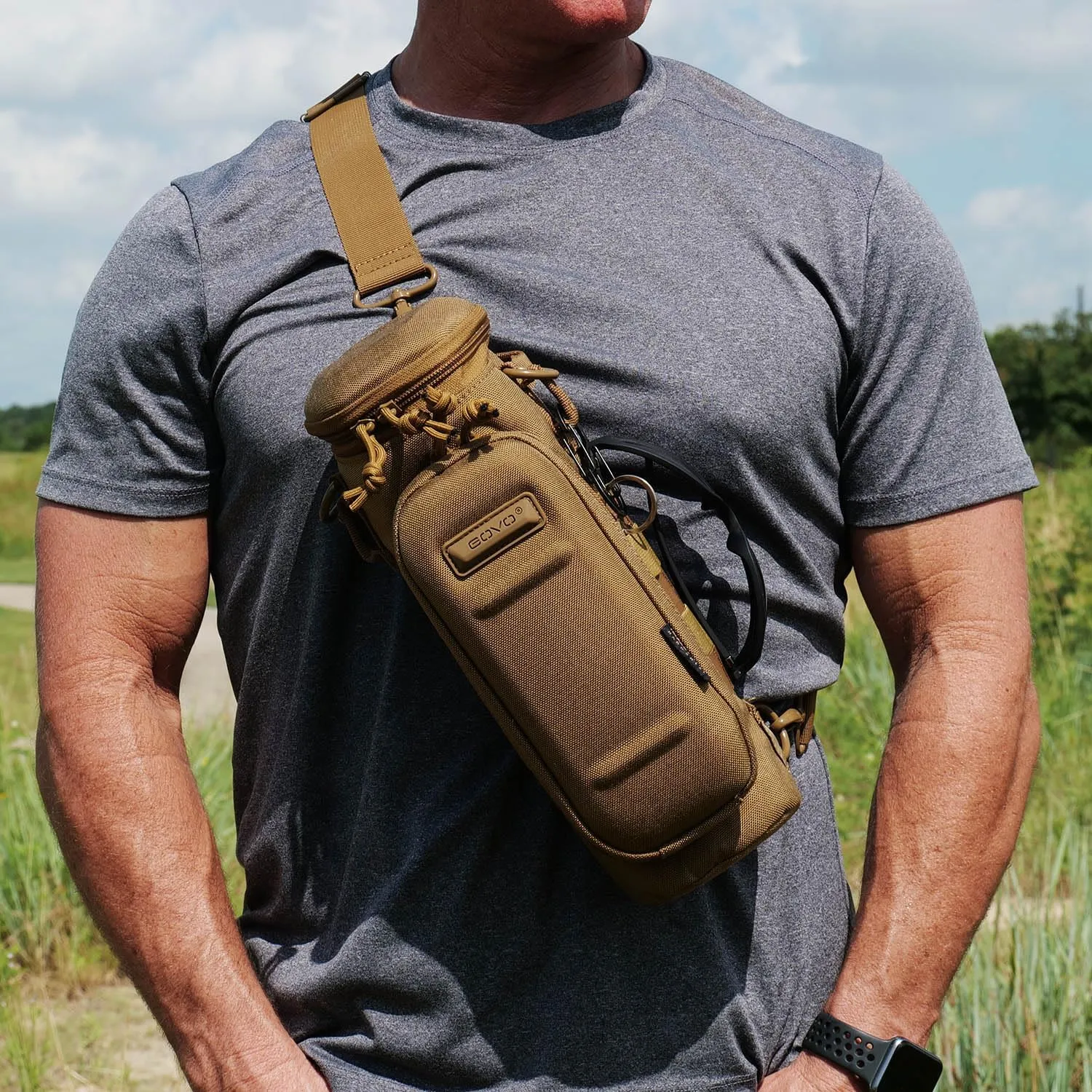 U1 Water Bottle Pouch with Zippered Hardshell Cap, Fits Up to 40oz Bottle, Molle System, Heavy Duty, Made With 100% Nylon