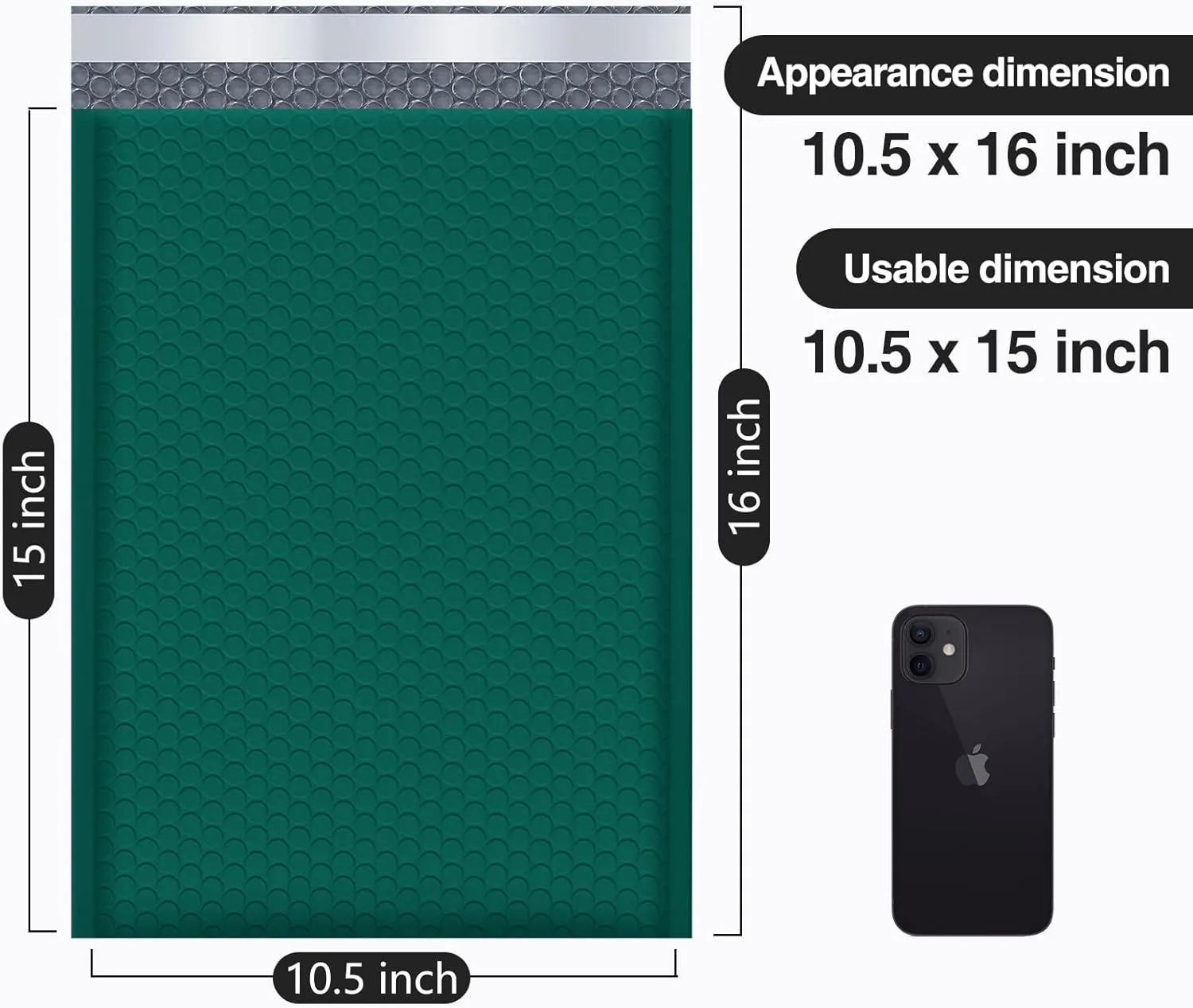 UCGOU Bubble Mailers 10.5x16 Inch Green 25 Pack Poly Padded Envelopes Large #5 Mailing Packages Opaque Packaging Postal Self Seal Adhesive Waterproof Boutique Shipping Bags