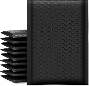 UCGOU Bubble Mailers 5x8.6 Inch Usable Size 5x7 Inch Black 100 Pack Padded Envelopes Small Business Mailing Packages Self Seal Adhesive Waterproof Boutique Shipping Bags for Jewelry Makeup Supplies