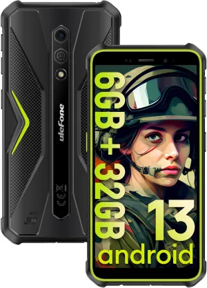 Ulefone Armor X12 4G Rugged Phones, IP68/IP69K Waterproof Phone, Android 13 6GB   32GB, 13MP   8MP, 5.45 Inch HD  Display, 4860mAh Big Battery, Global Bands, Dustproof, Compass, NFC, OTG, GPS -Green