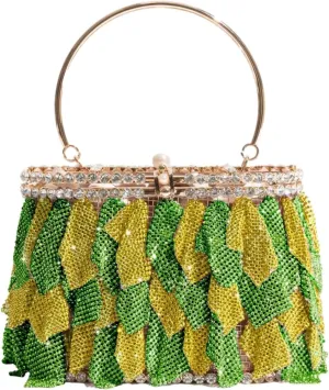 UMREN Women Rhinestone Evening Clutch Sparkly Top-Handle Bucket Bag Crystal Handbag Crossbody Bag for Cocktail Party Prom