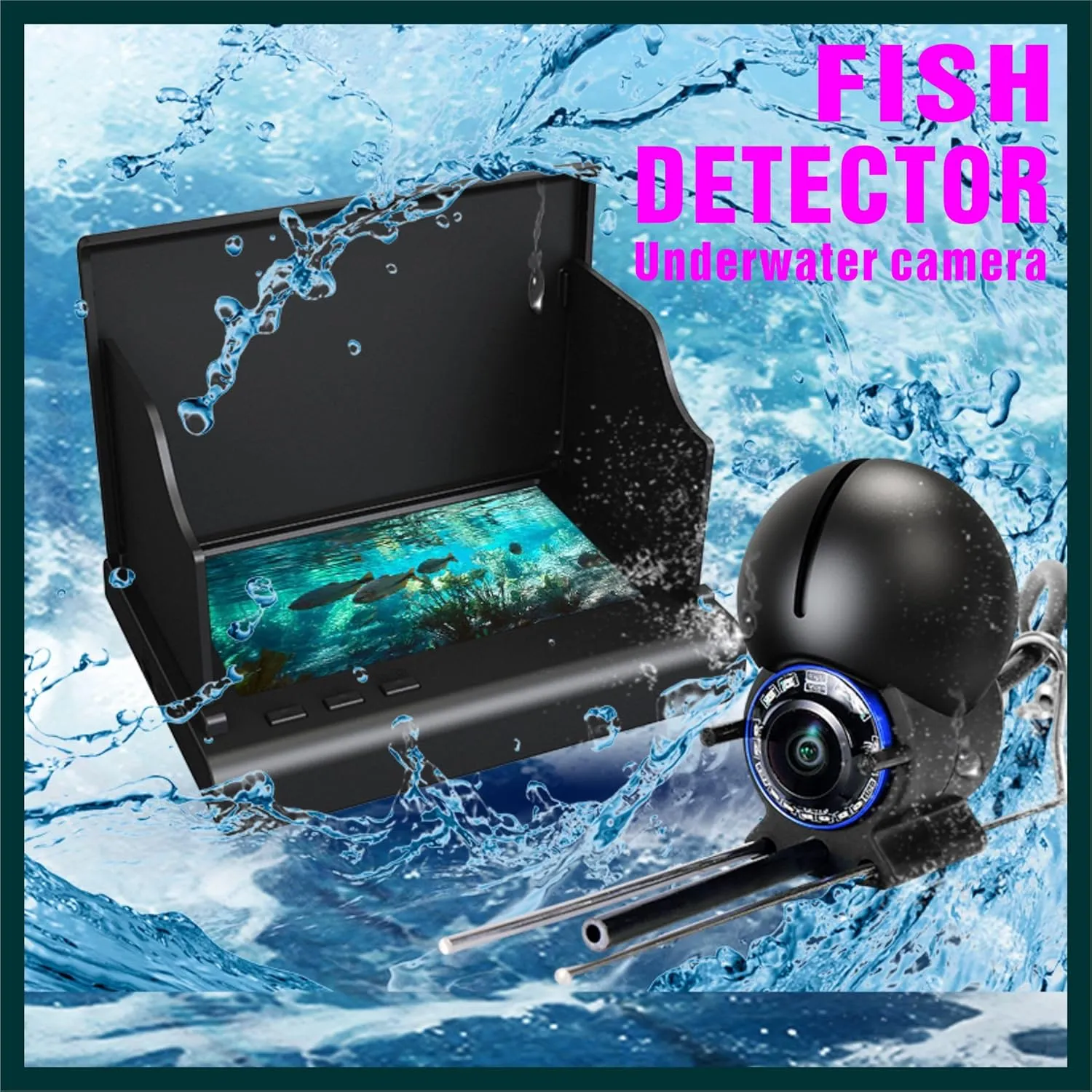 Underwater Fishing Camera with 4.3 Inch LCD, 5000mAh Battery, Infrared Night Vision Light, Portable Fish Finder with 100ft Cable for Ice Lake Boat Kayak Fishing