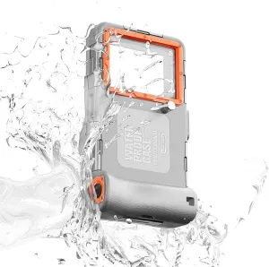 Underwater Snorkeling Diving Phone Case -Underwater Photography Video Housings with Lanyard[50ft/15m], Waterproof Phone Case for iPhone 11/12/13 14 (Gray)