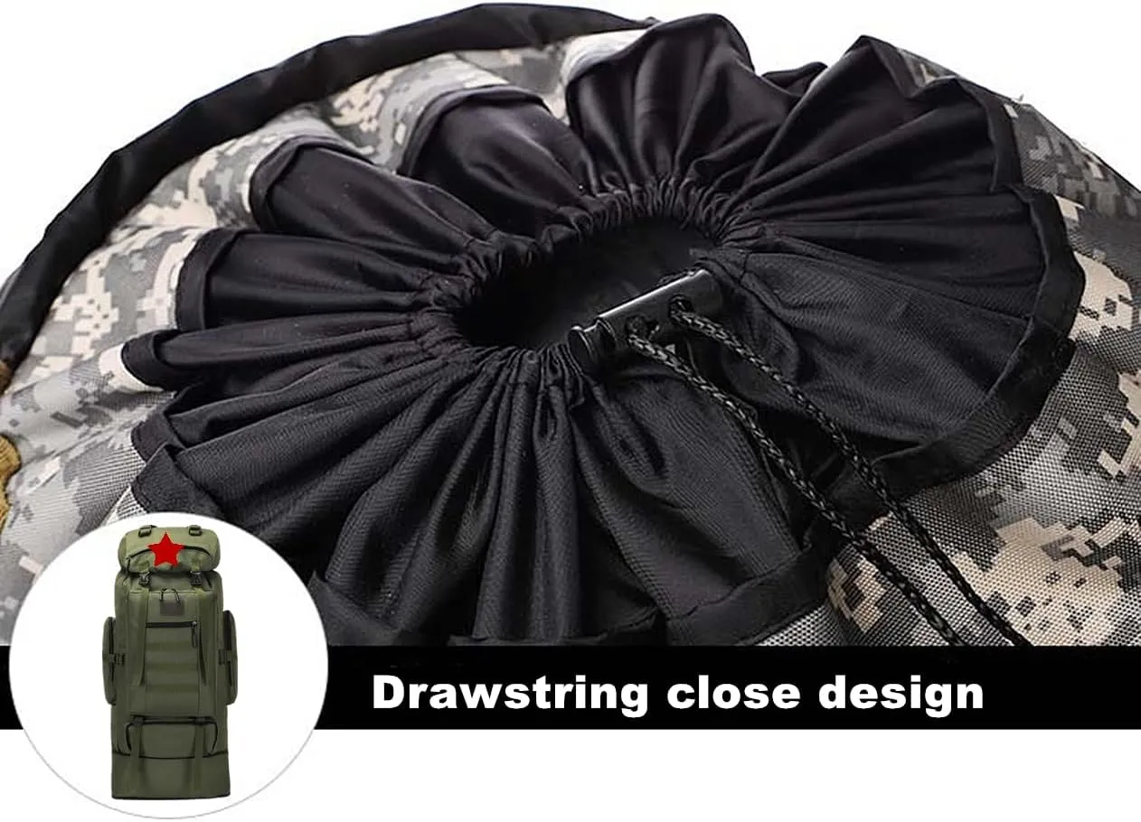 UNISTRENGH 100L Internal Frame Backpack MOLLE Rucksack Lightweight Hiking Camping Waterproof Trekking Bag for Backpacking (Army Green)