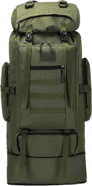UNISTRENGH 100L Internal Frame Backpack MOLLE Rucksack Lightweight Hiking Camping Waterproof Trekking Bag for Backpacking (Army Green)