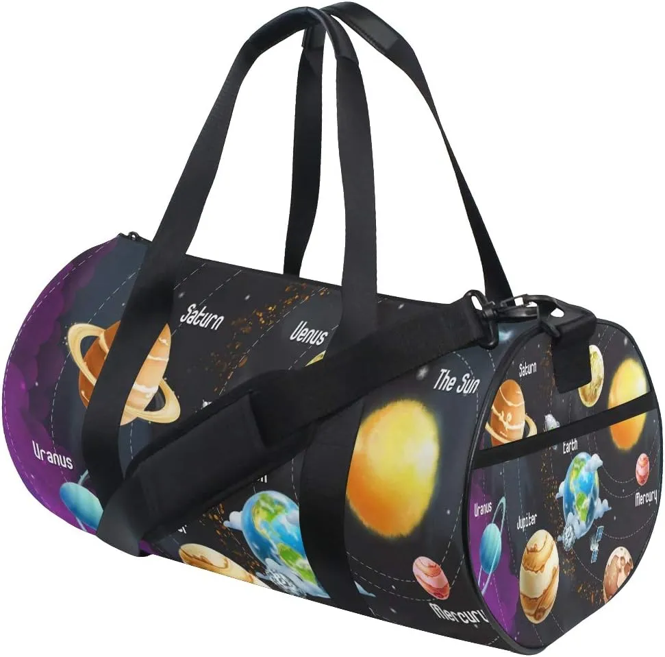 Universe Galaxy Solar System Duffel Bag,Canvas Travel Bag for Gym Sports and Overnight