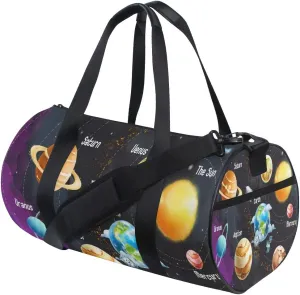 Universe Galaxy Solar System Duffel Bag,Canvas Travel Bag for Gym Sports and Overnight