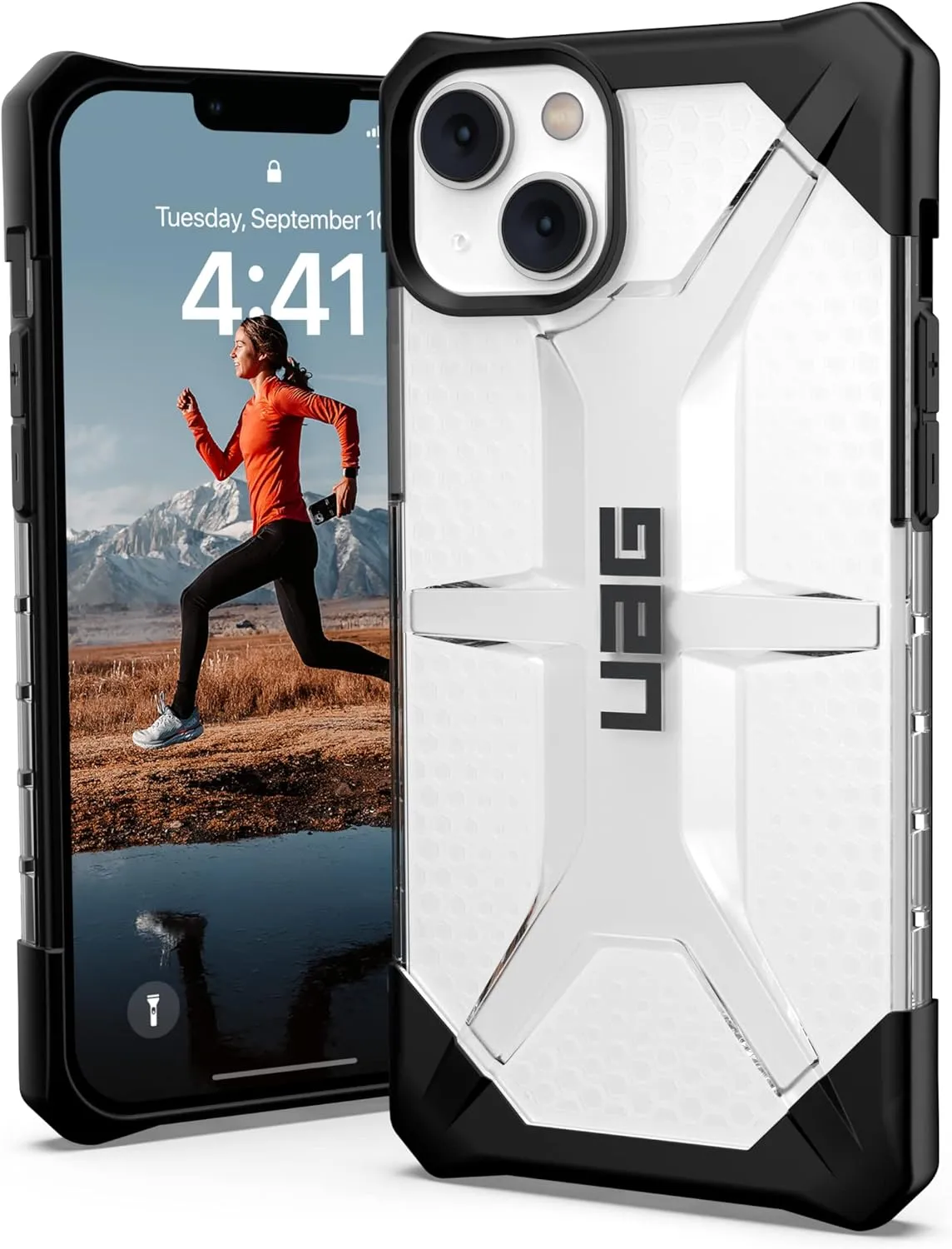 URBAN ARMOR GEAR UAG Designed for iPhone 14 Plus Case Clear Translucent Ice 6.7" Plasma Lightweight Slim Shockproof Transparent Protective Cover Compatible with Wireless Charging
