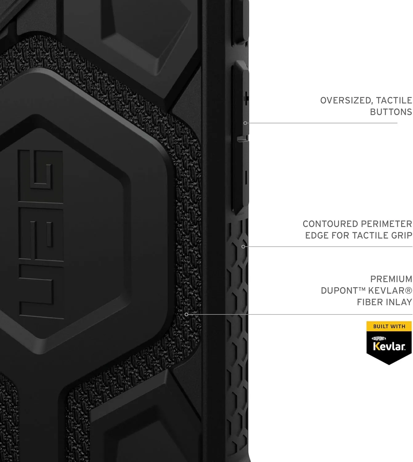 URBAN ARMOR GEAR UAG Designed for iPhone 16 Case 6.1" Monarch Pro - Compatible with MagSafe Charging Rugged Heavy Duty Shockproof Anti-Slip Military Grade Protective Cover, Kevlar Black