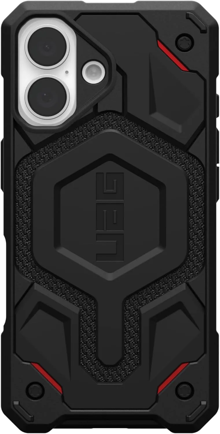 URBAN ARMOR GEAR UAG Designed for iPhone 16 Case 6.1" Monarch Pro - Compatible with MagSafe Charging Rugged Heavy Duty Shockproof Anti-Slip Military Grade Protective Cover, Kevlar Black
