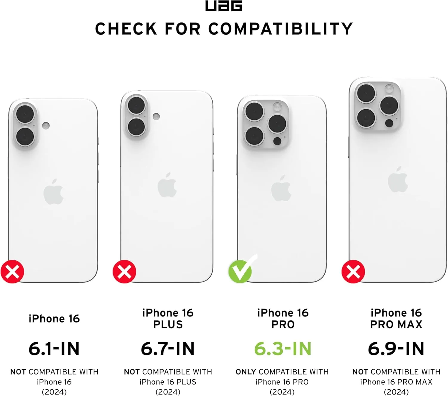 URBAN ARMOR GEAR UAG Designed for iPhone 16 Pro Case 6.3" Pathfinder Clear - Compatible with MagSafe Charging Rugged Shockproof Anti-Slip Military Grade Protective Cover, Ash
