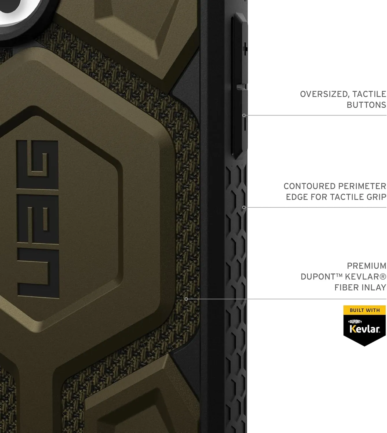URBAN ARMOR GEAR UAG Designed for iPhone 16 Pro Max Case 6.9" Monarch Pro - Compatible with MagSafe Charging Rugged Heavy Duty Shockproof Military Grade Protective Cover, Kevlar Element Green