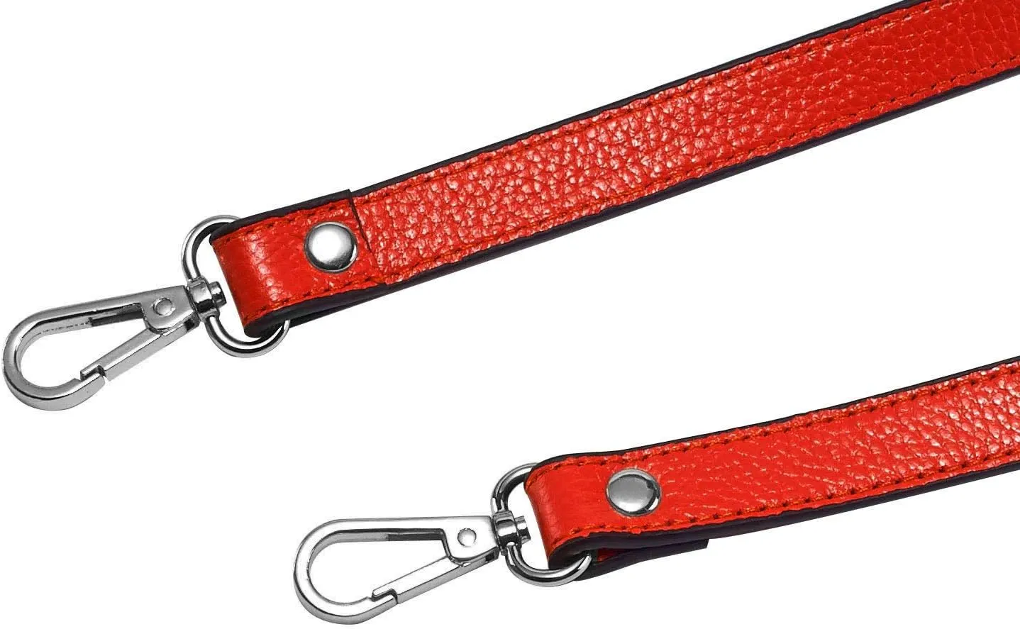 VanEnjoy Full Grain Leather Replacement Strap Shoulder Bag Purse, 0.98 inch Width Gold Hardware(Red-Silver Locks)