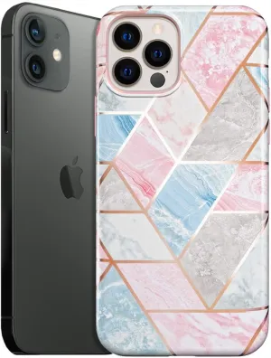 VELVET CAVIAR Compatible with iPhone 12/12 Pro Case for Women Cute - 10ft Drop Tested - Protective Phone Cover (Geometric Marble)