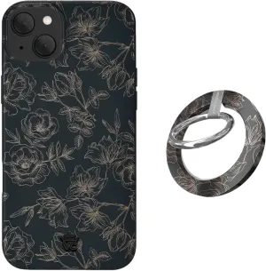 VELVET CAVIAR MagSafe Grip   iPhone 15 Case (Bundle - Floral Rose Gold)