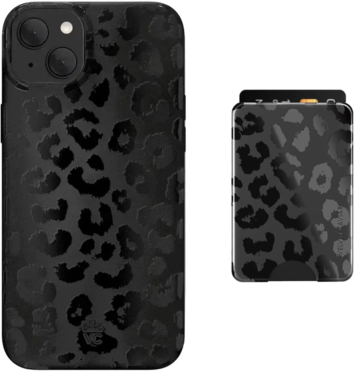 VELVET CAVIAR MagSafe Wallet   iPhone 15 Case (Bundle - Black Leopard)