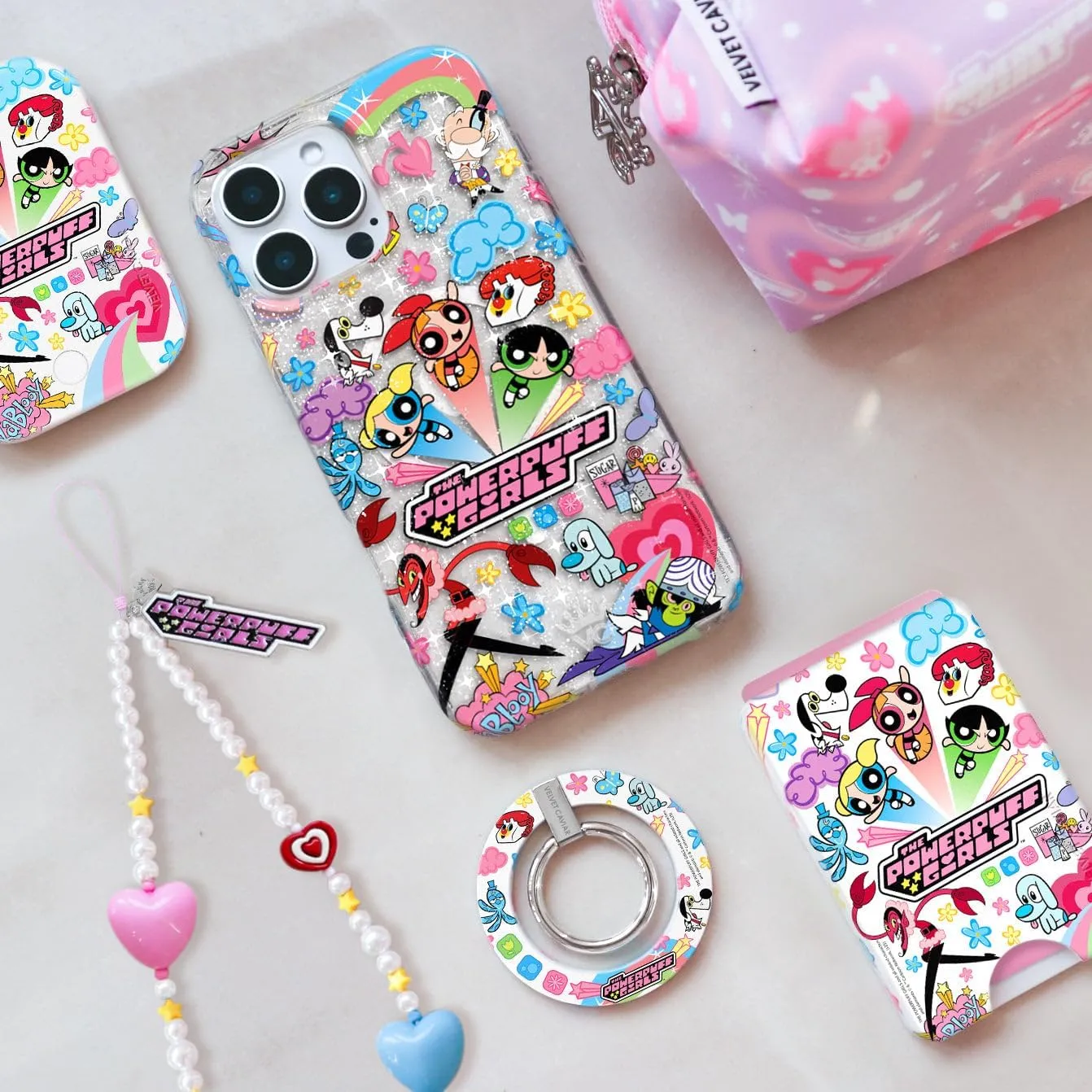 VELVET CAVIAR x The Powerpuff Girls for iPhone 15 Case - Compatible with MagSafe [10 ft Drop Tested] - Girly Cute Phone Cover (Girl Power Glitter)