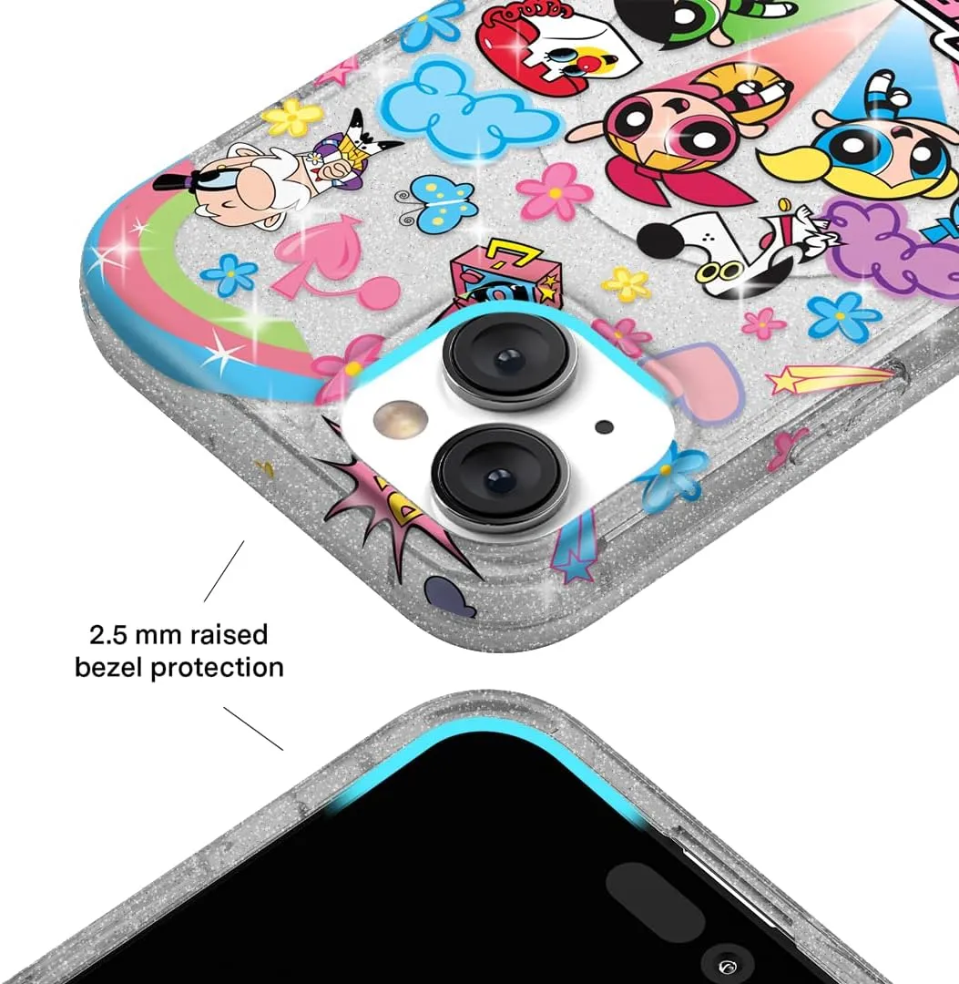 VELVET CAVIAR x The Powerpuff Girls for iPhone 15 Case - Compatible with MagSafe [10 ft Drop Tested] - Girly Cute Phone Cover (Girl Power Glitter)