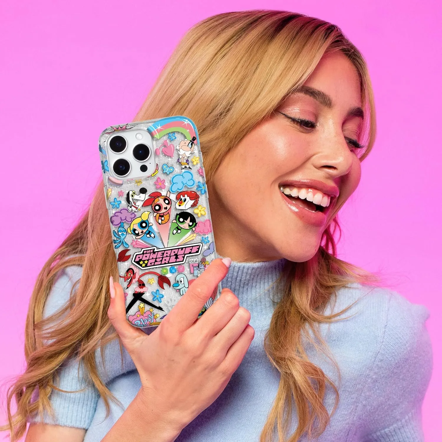 VELVET CAVIAR x The Powerpuff Girls for iPhone 15 Case - Compatible with MagSafe [10 ft Drop Tested] - Girly Cute Phone Cover (Girl Power Glitter)