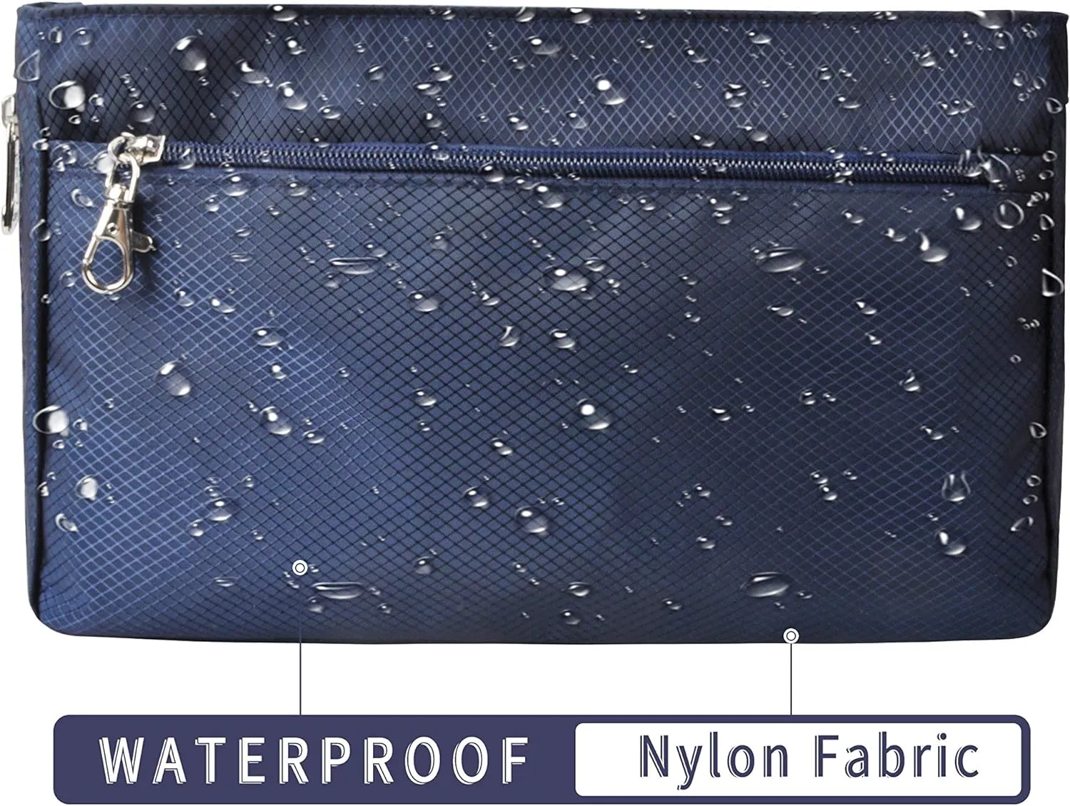 Vercord Expandable Nylon Handbag Purse Organizer Insert Liner Shaper Bag in Bag Navy XLarge