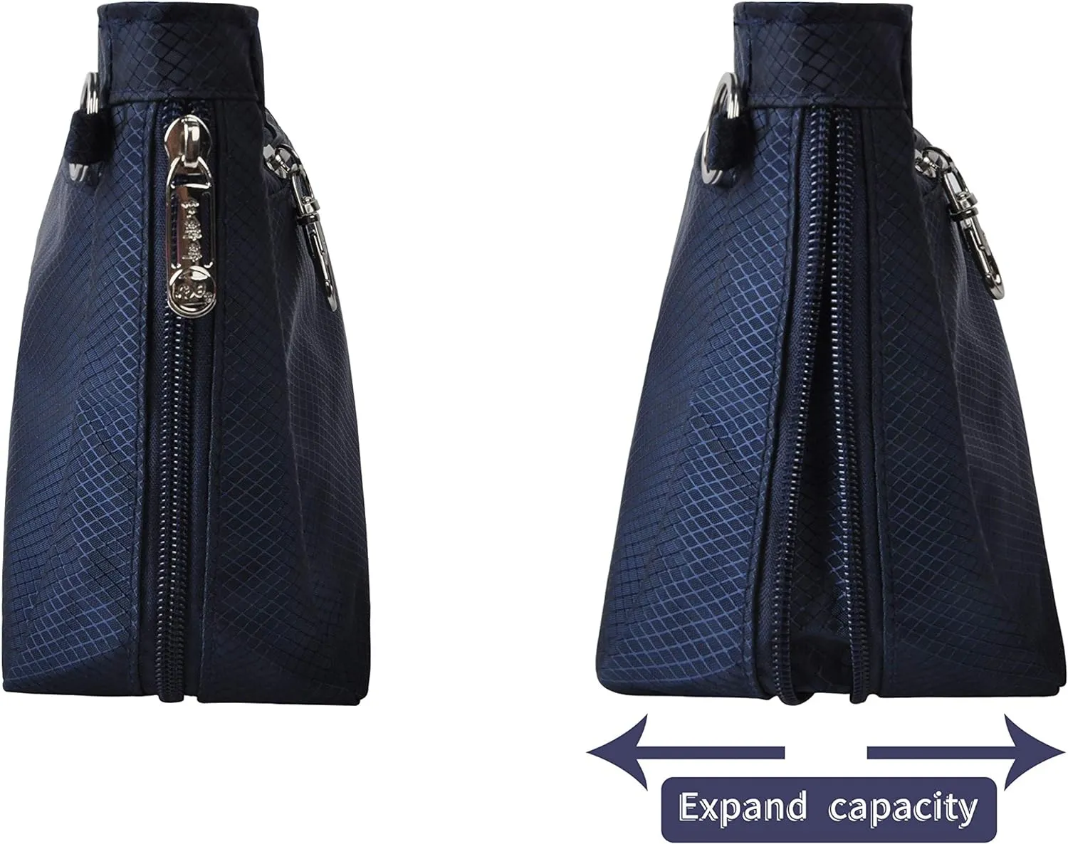 Vercord Expandable Nylon Handbag Purse Organizer Insert Liner Shaper Bag in Bag Navy XLarge