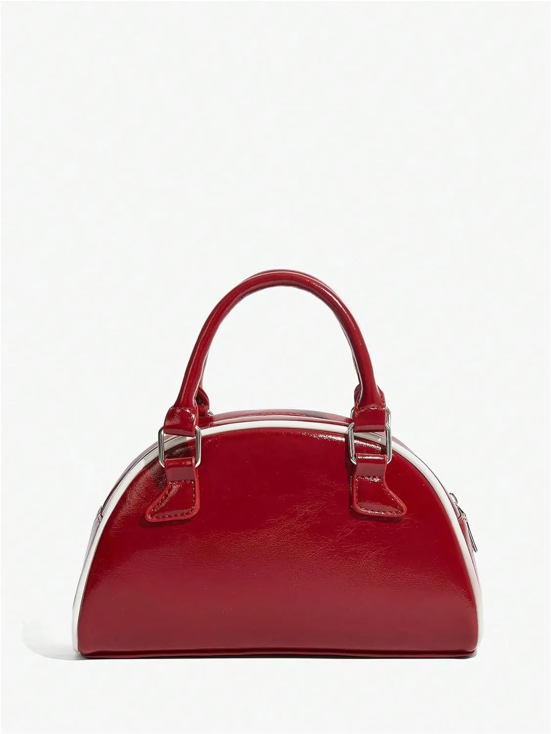 Verdusa Women's Colorblock Satchel Bag Zipper Leather Top Handle Bag
