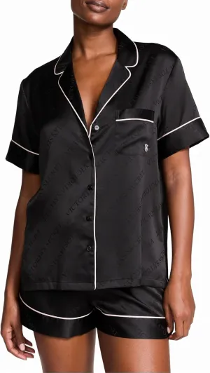 Victoria's Secret Satin Pajama Set, Short Sleeve Button Down Shirt & Shorts, Sleepwear for Women (XS-XXL)