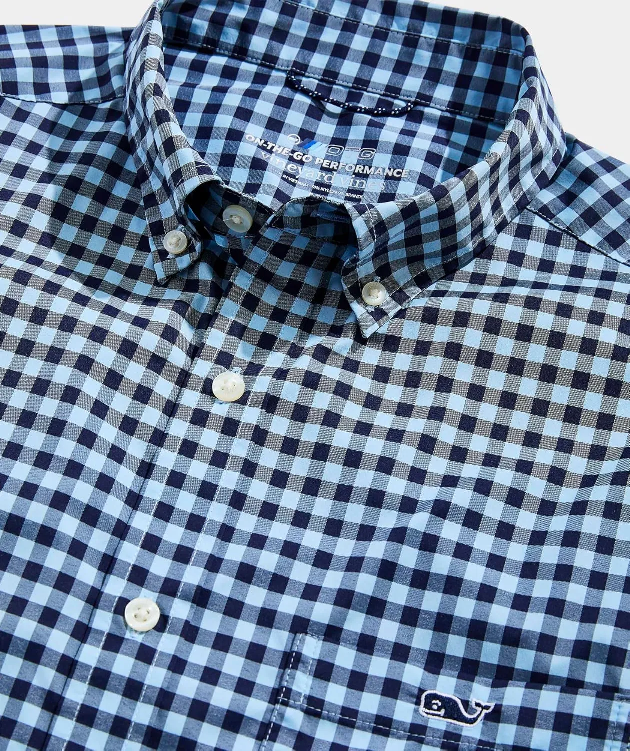 vineyard vines Men's On-The-go Nylon Gingham Shirt