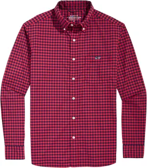 vineyard vines Men's On-The-go Nylon Gingham Shirt