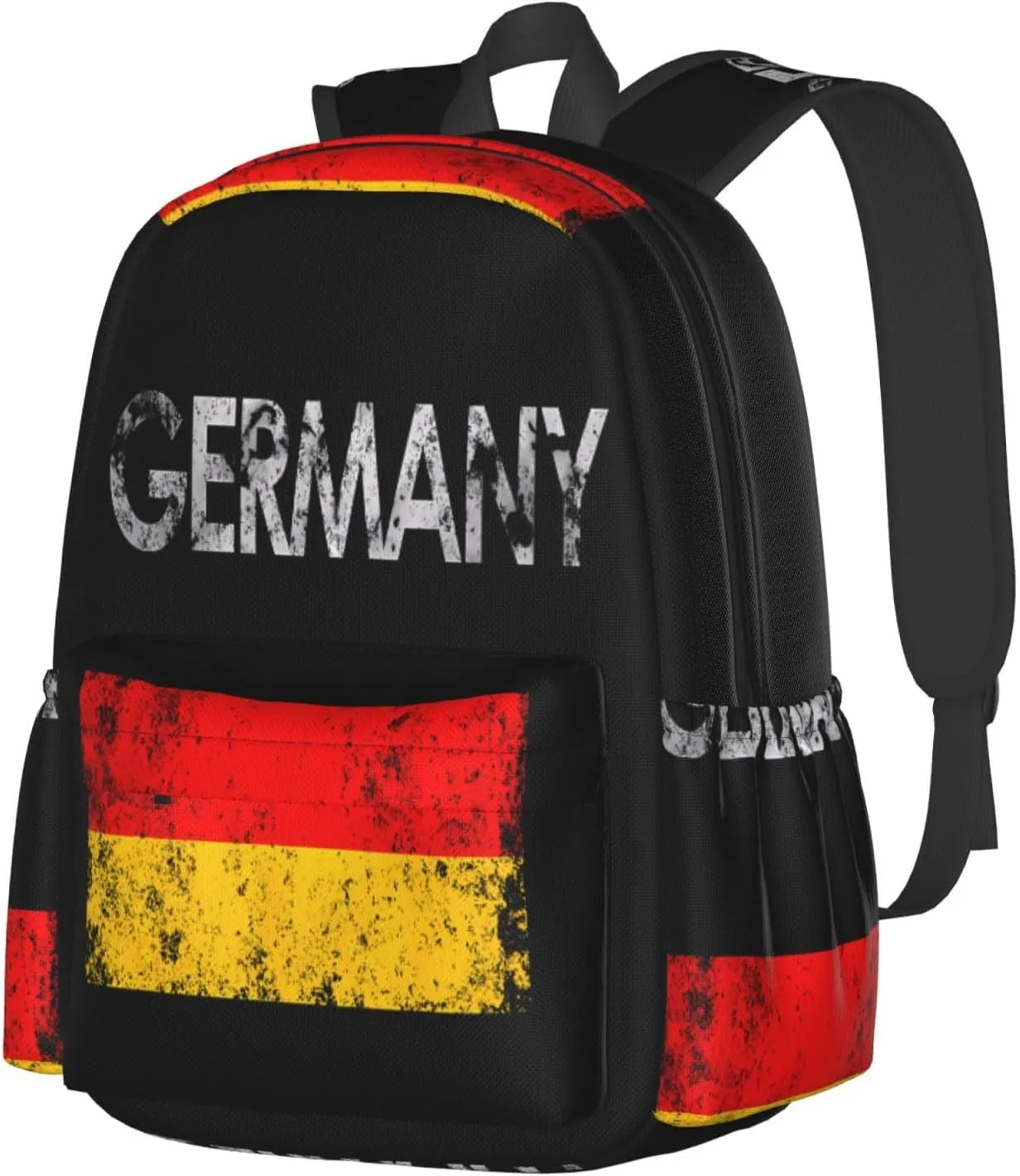 Vintage Germany German Flag Pride Laptop Commuter Backpack Shoulder Bag Casual Back Pack Daypack Bags With Side Pockets For Work Travel Daily Use