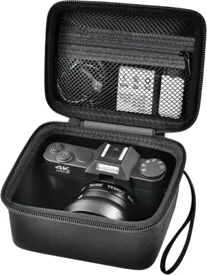 Vlogging Camera Case Compatible with Duluvulu/for TEBNGIHNM/for zheozeig/for Oiadek 4K Digital Cameras for Youtube. Vlog Camera Carrying Storage for Lens, Cable and Other Accessories (Box Only)