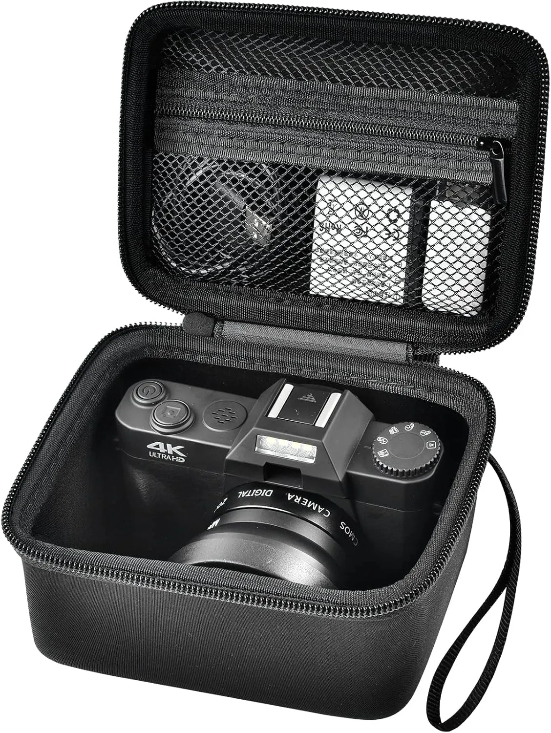 Vlogging Camera Case Compatible with Duluvulu/for TEBNGIHNM/for zheozeig/for Oiadek 4K Digital Cameras for Youtube. Vlog Camera Carrying Storage for Lens, Cable and Other Accessories (Box Only)