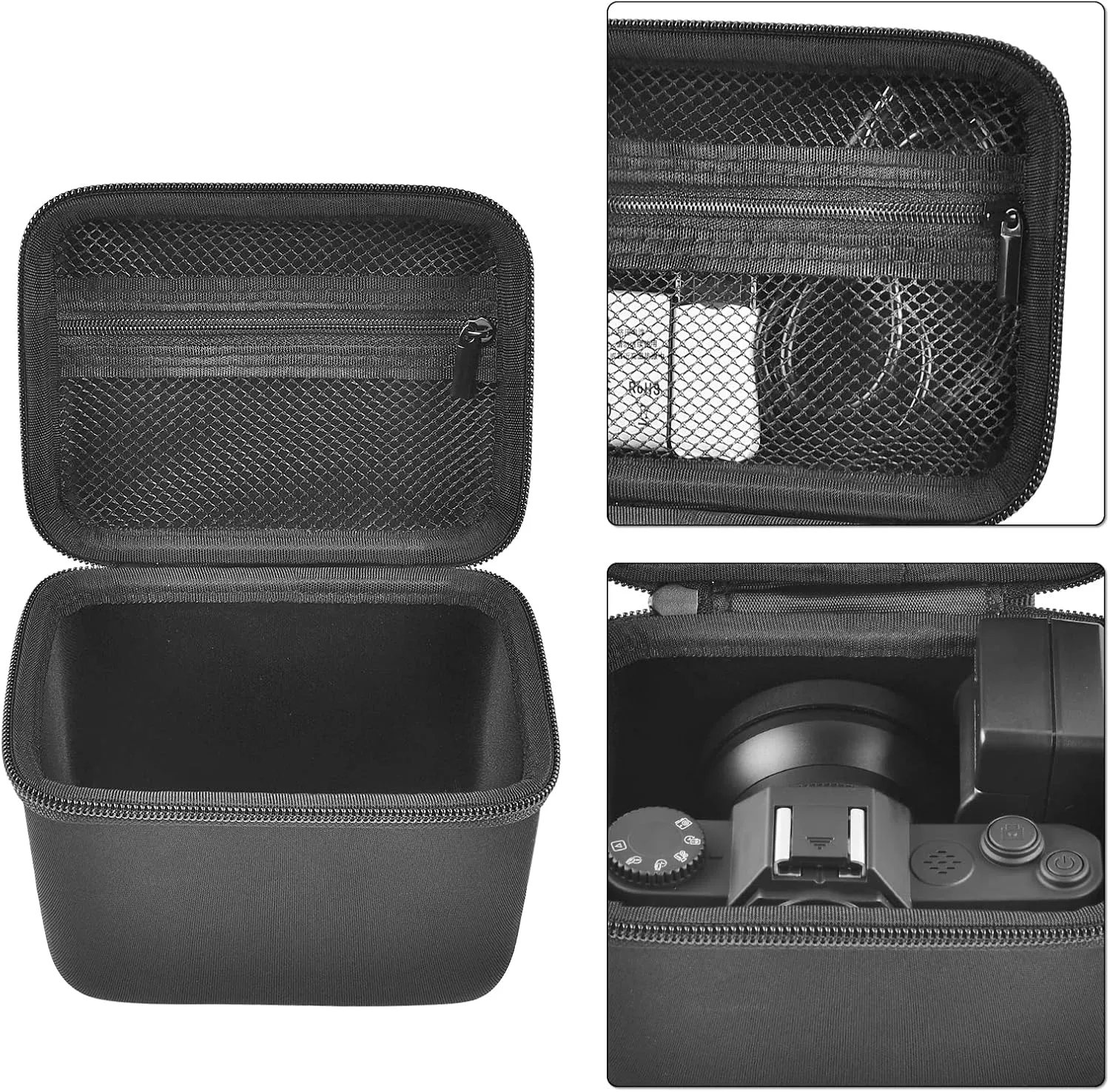 Vlogging Camera Case Compatible with Duluvulu/for TEBNGIHNM/for zheozeig/for Oiadek 4K Digital Cameras for Youtube. Vlog Camera Carrying Storage for Lens, Cable and Other Accessories (Box Only)