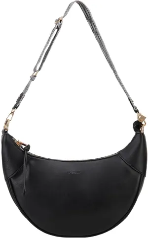 VX VONXURY Shoulder Bag for Women, Small Faux Leather Crescent Crossbody Purse with Zipper Closure, Fashion Underarm Handbag