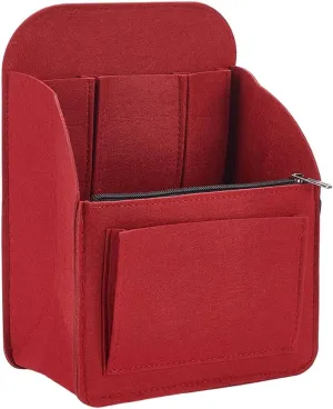 WADORN Felt Backpack Organizer Insert, Multi-Pocket Rucksack Interior Shaper, Multifunctional Bag Insert with Zipper, 7.6x4.7x10.4 Inch, Burgundy