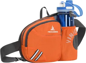 Waist Bag Fanny Pack with Water Bottle Holder for Men Women Hiking Running Dog Walking Fit All Phones (Bottle Not Included), Orange