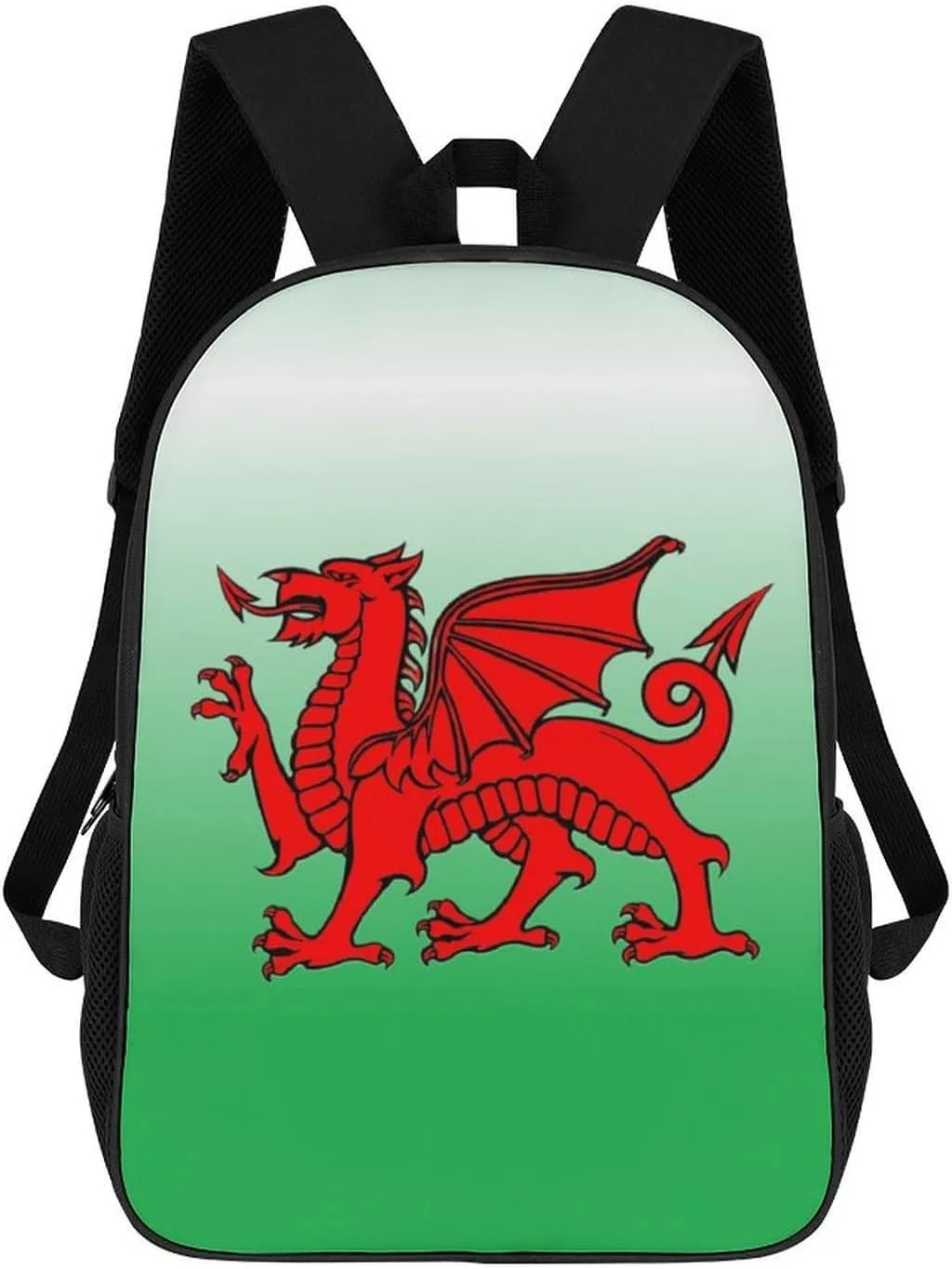 Wales Flag Welsh Dragon 17 Inches Unisex Laptop Backpack Lightweight Shoulder Bag Travel Daypack