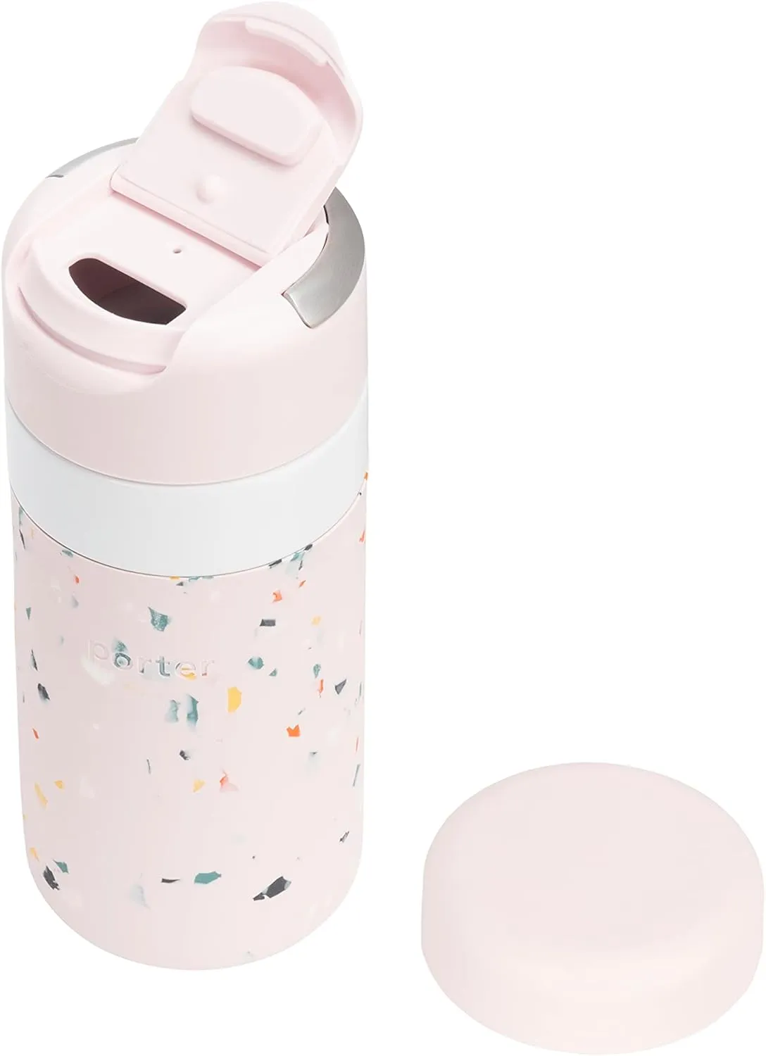 W&P Porter Drink Through Lid for Insulated Water Bottles, Leak-Proof, Carrying Handle, BPA Free, Blush