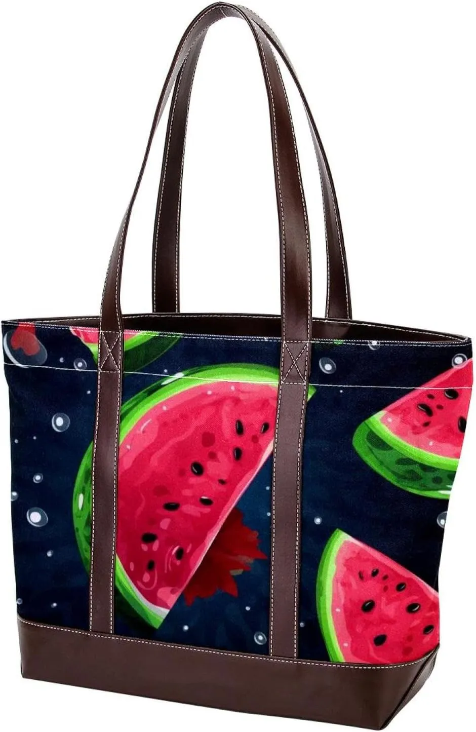 Watermelon Green Leaves-84 Shoulder Purses for Women Large Soft Washed Leather Purses and Durable Handbags
