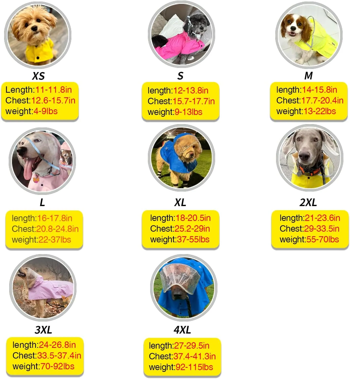 Waterproof Dog Raincoat, Adjustable Reflective Lightweight Pet Rain Clothes with Poncho Hood (Small, Yellow)