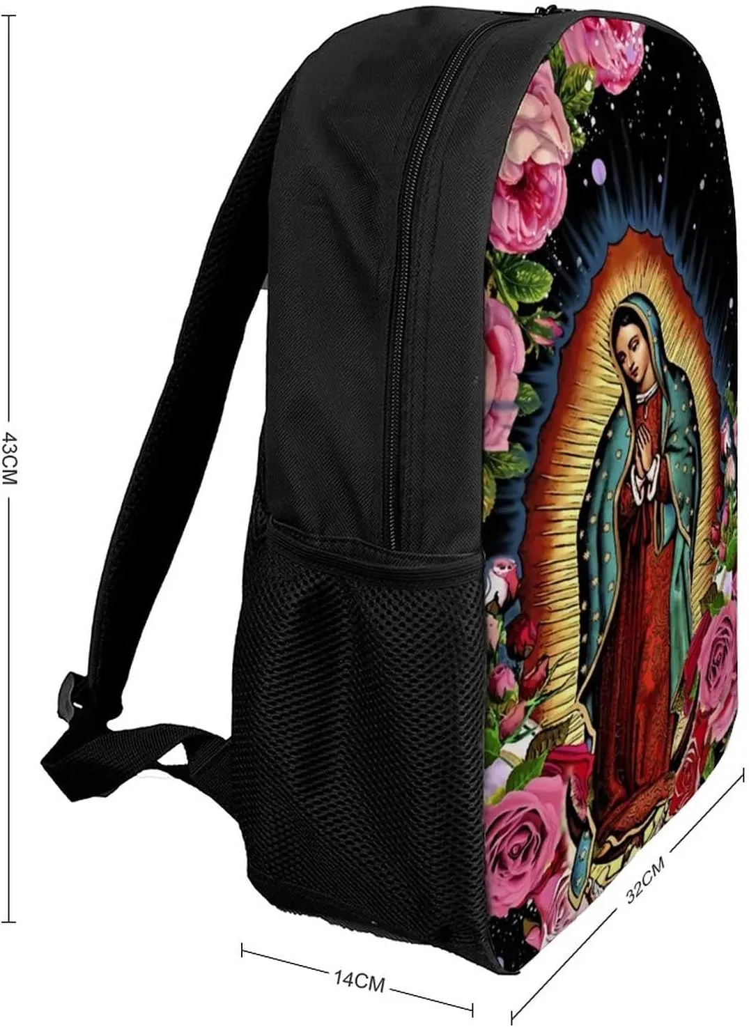 Waygotee Our Lady of Guadalupe Virgin Mary 3D Print Backpacks Bookbag Laptop Travel Bag Unisex for Adult Gifts 17 Inches